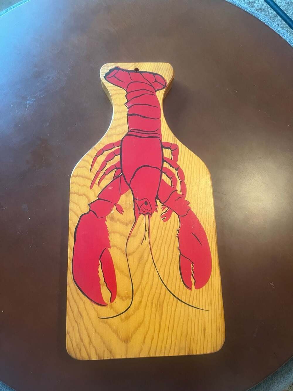Vintage Hand-Painted Wooden Lobster Cutting Board
